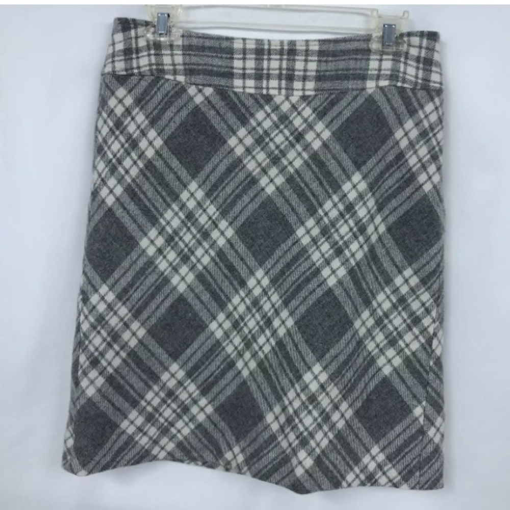 Talbots Gray‎ Cream plaid skirt 6